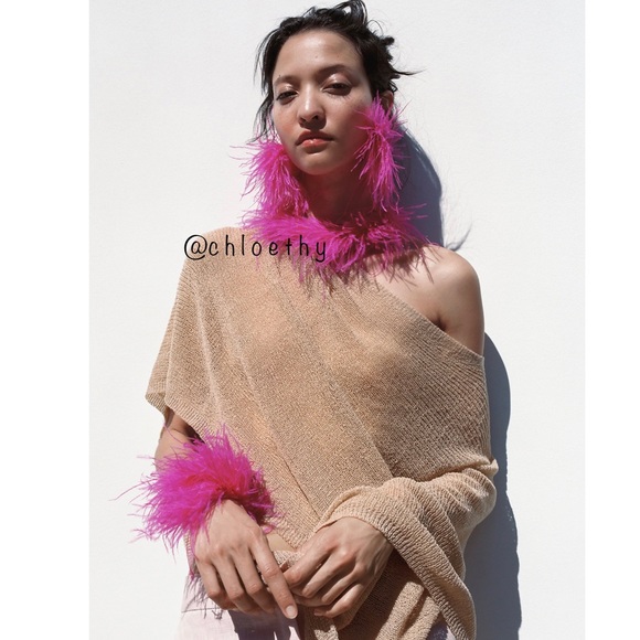 Zara FEATHER EARRINGS - Picture 4 of 5